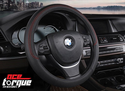 Checkered Series Bicast Leather Series Car Steering Wheel Cover